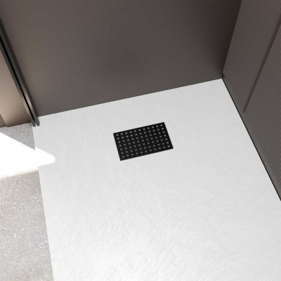 Grille perforée en inox Noir Mat pour receveur - 20.15x12.3x0.55cm - ROCK 2 GRID DRILL
