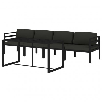 Salon de jardin meuble d'extérieur ensemble de mobilier 5 pièces avec coussins aluminium anthracite 02_0016298