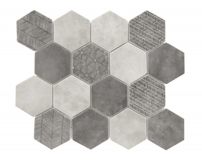 Carrelage pâte de verre Desert Payunia gray chip mosaïque 7,3 x 7,3cm 29,8 x 25,8cm  BARWOLF