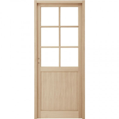 Bloc-porte à vitrer Classique droite huisserie 90 mm 204 x 83 cm
