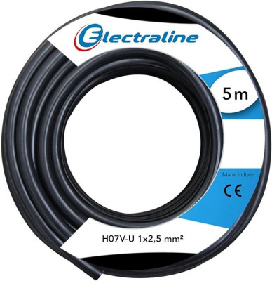 Couronne de câble H07 V-U noir 1 x 2,5 5 m ELECTRALINE CBB
