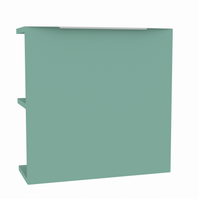 Lave-mains Plénitude avec rangement tablette latéral version droite bleu fjord 550 x 220 mm