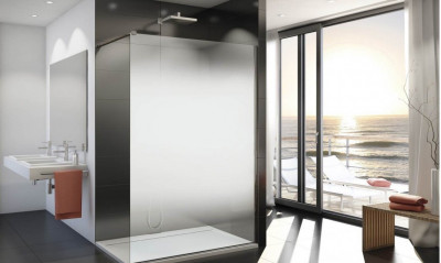 Paroi fixe Walk-In 1000 argent poil brillant 90 cm ROTH