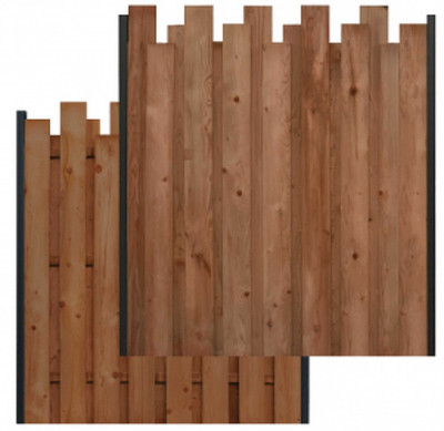 Kit clôture Vertiwood sapin du nord traité classe 3 marron 22 x 150 x 1700/1800/1900 mm 5 lames par long avec 5 tasseaux et 90 vis inox