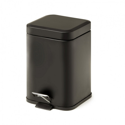 Poubelle Argenta carrée noir mat 20.5 x 24 x 30 cm 5 l GEDY