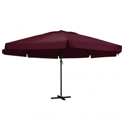 Parasol d'extérieur avec mât en aluminium 600 cm bordeau x 02_0008238