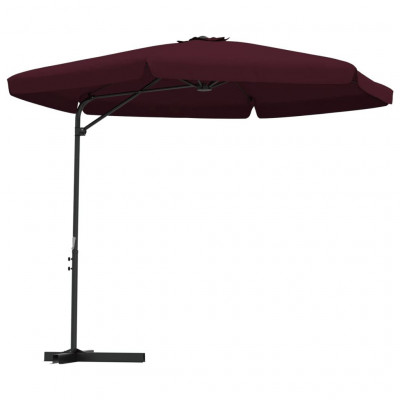 Parasol d'extérieur avec mât en acier 300 cm rouge bordeaux 02_0008192