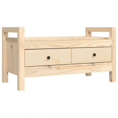 Banc banquette d'entrée 80 x 40 x 43 cm bois de pin massif 02_0010944