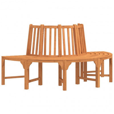 Banc de jardin meuble de patio d'extérieur terrasse demi-circulaire tour d'arbre ø208cm bois massif eucalyptus 02_0011821