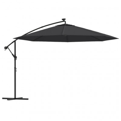 Parasol déporté avec lumières led noir 350 cm 02_0008456