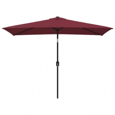 Parasol avec mât en métal 300 x 200 cm bordeaux 02_0008133