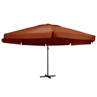 Parasol d'extérieur avec mât en aluminium 600 cm terre cuite 02_0008241