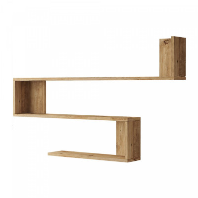 Étagère murale à 3 niveaux 71,5 x 120 x 14,5 cm effet chêne rustique 03_0007042