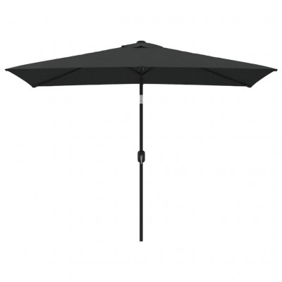 Parasol avec mât en métal 300 x 200 cm noir 02_0008134
