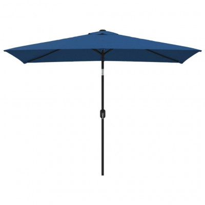Parasol d'extérieur avec poteau en métal 300 x 200 cm azuré 02_0008282