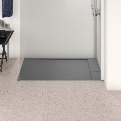 Receveur de douche Ultraflat S I.life gris béton 30 x 700 x 1200 mm IDEAL STANDARD
