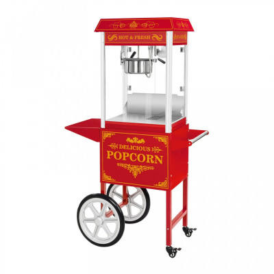 Set machine à popcorn avec chariot allure rétro rouge 14_0004909