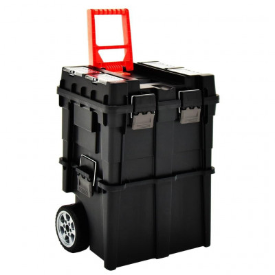 Chariot à outils avec poignée 46 x 36 x 41 cm noir et rouge 02_0003234