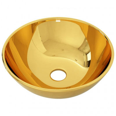 Lavabo 28 x 10 cm au-dessus du comptoir céramique doré 02_0002595