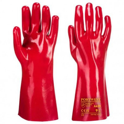 Gant PVC rouge longueur 35 cm taille 9,5 