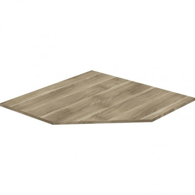 Tablette d'angle en 2 parties Espace chêne gris 1,8 x 90,3 x 50 cm