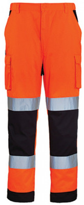 Pantalon de travail homme à haute visibilité multipoches PATROL hi-viz orange/marine TXL - COVERGUARD - 7PAOPXL