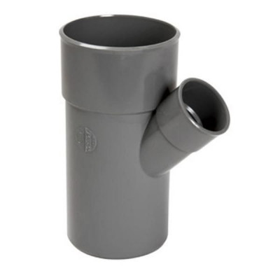 Culotte et embranchement simple PVC mâle-femelle 45° gris 100/63 mm 180 x 110 mm NICOLL