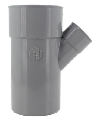 Culotte et embranchement simple PVC mâle-femelle 45° gris 100/50 mm 180 x 110 mm NICOLL
