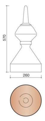 Poinçon de toiture Opalys terre cuite ardoise 570 x 260 mm KORAMIC