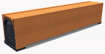 Coffre de volet roulant tunnel CT070 terre cuite 890 x 300 x 314 mm POROTHERM