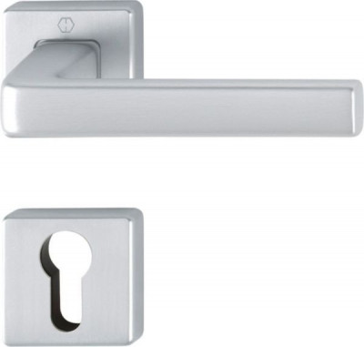 Garniture sur rosace pour porte intérieure Dublin clé I aluminium chromé satiné HOPPE