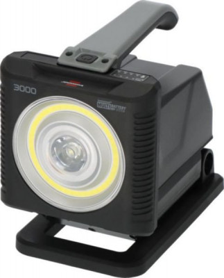 Lampe torche Led Multi Battery HL 3000 rechargeable / Baladeuse de chantier en extérieur 3150 lm socle aimanté compatible avec batterie 18 V rechargeable non fournie de 7 fabricants, IK08, IP54 BRENNENSTUHL