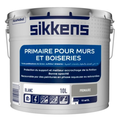 Primaire pour murs et boiseries intérieur/extérieur blanc pot de 10 l SIKKENS ARTISANS