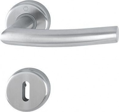 Garniture sur rosace clé L pour portes intérieures Alta inox mat HOPPE