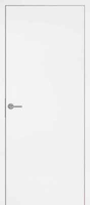 Porte CPL Uni laqué blanc droite poussant DIN L Profil Rond 204 x 73 cm JELD-WEN 