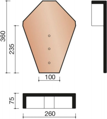 Fronton de faîtière ventilé angulaire Actua/Actua Duplex terre cuite nuagé 260 x 360 mm KORAMIC