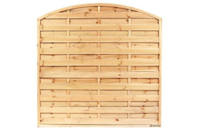 Ecran de clôture arrondi à lames alternées EALCI pin traité classe 4 vert 1,80 x 1,80 m épaisseur 45 mm DEBARGE-BOIS