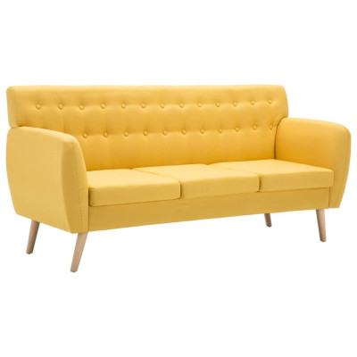 Canapé-lit 3 places lit d'invité convertible de salon lit de jour pliable de salle de séjour maison intérieur places revêtement en tissu 172 x 70 x 82 cm jaune 02_0020222