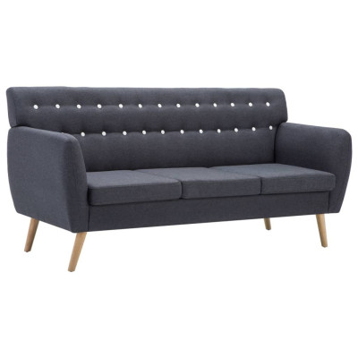Canapé-lit 3 places lit d'invité convertible de salon lit de jour pliable de salle de séjour maison intérieur places revêtement en tissu 172 x 70 x 82 cm gris foncé 02_0020195