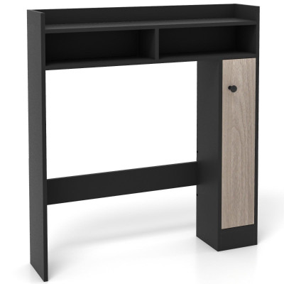 Meuble de toilette wc avec 2 compartiments et 1 porte étagères réglables pour salle de bain 88 x 18 x 100 cm noir 20_0008875