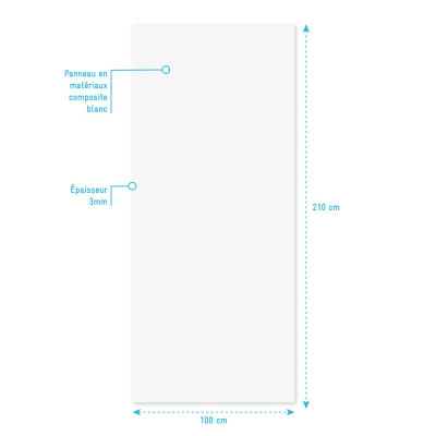 Panneau Mural Finition Aluminium Blanc 100 x 210 cm - WALL'IT BLANC