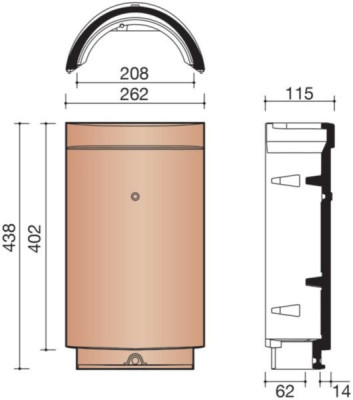 Faîtière arêtier demi-ronde N°2 72 pc brun fc B0001001 KORAMIC