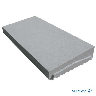 Chaperon de mur Optipose 1 pente gris 49 x 23 x 4/6 cm WESER