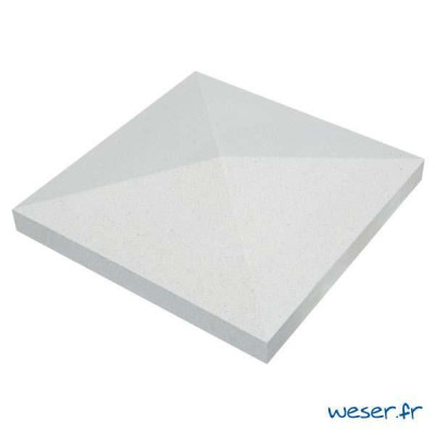 Chapeau de pilier pointe de diamant blanc cassé 50 x 50 x 5/11 cm WESER
