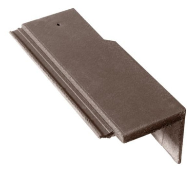 Demi-tuile de rive universelle droite Innotech béton brun 42 x 14,5 cm MONIER