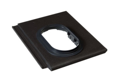 Tuile à douille universelle Innotech-Durovent béton noir diamètre 110-160 mm 42 x 33 cm MONIER