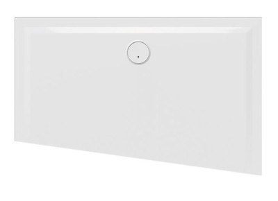 RECEVEUR SPACE MINERAL TRAPEZE 160X90X67 DROIT ANTIDERAPANT BLANC