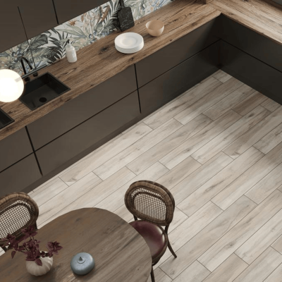 Carrelage sol effet bois naturel l.120 x L.20 cm Aston silver