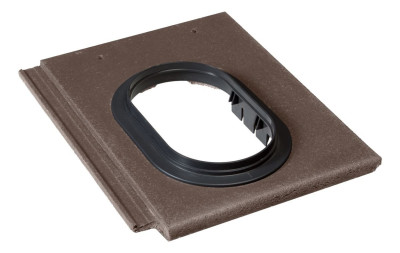 Tuile à douille universelle Innotech-Durovent béton brun diamètre 110-160 mm 42x33 cm MONIER