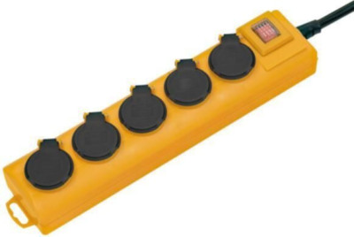 Socle 5 prises Interrupteur Et Volet Super-Solid jaune Ip54 120 x 60 x 490 BRENNENSTUHL